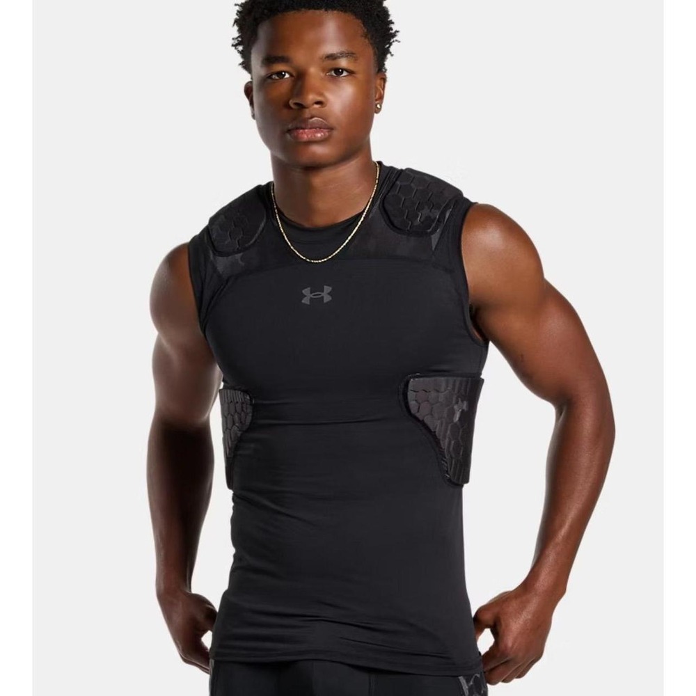 Mens Under Armour Gameday Pro 5-Pad Compression Sleeveless Workout Sports Top